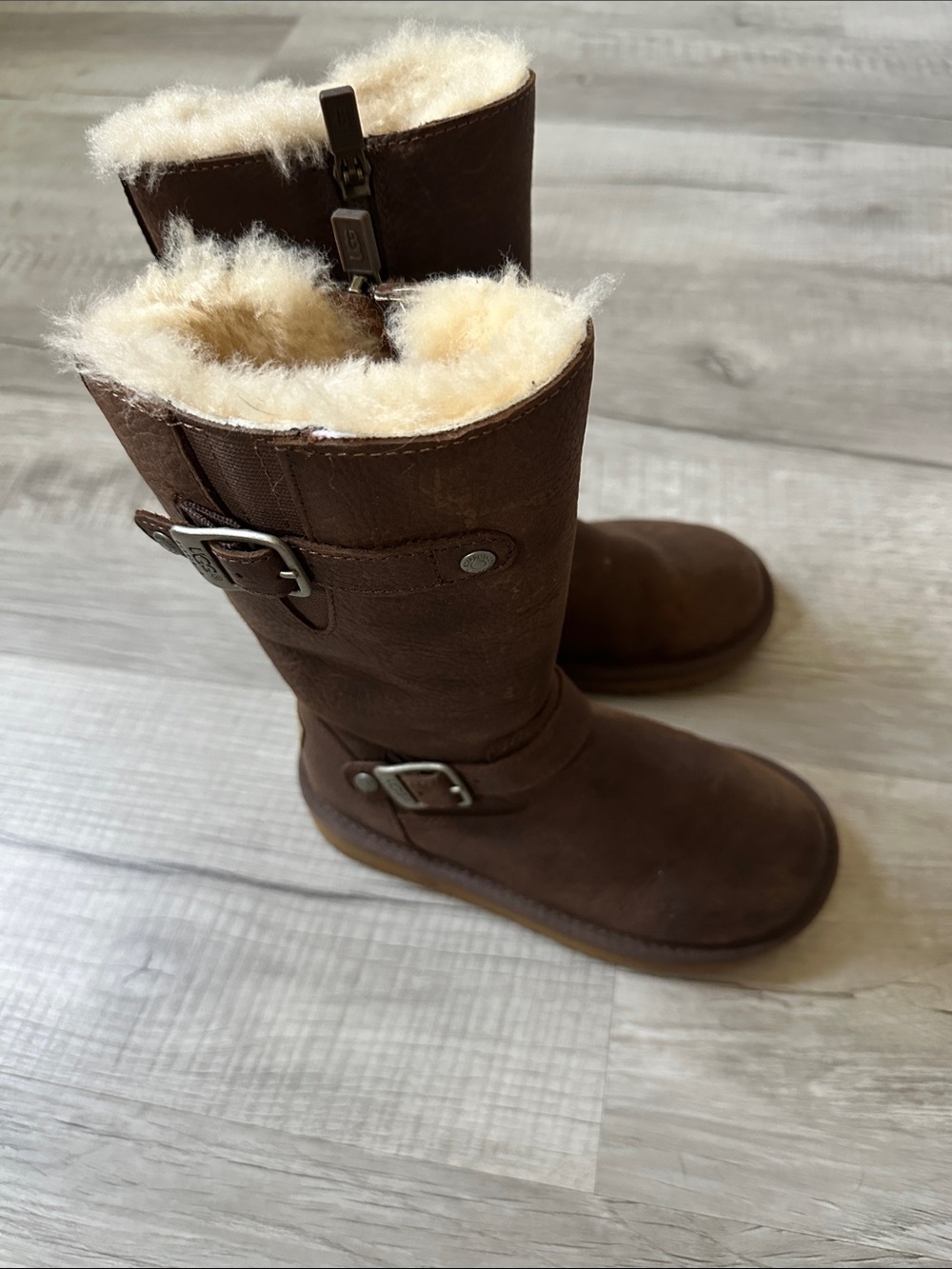 UGG Chestnut Shearling Tall Suede Boots - Picture 2 of 6